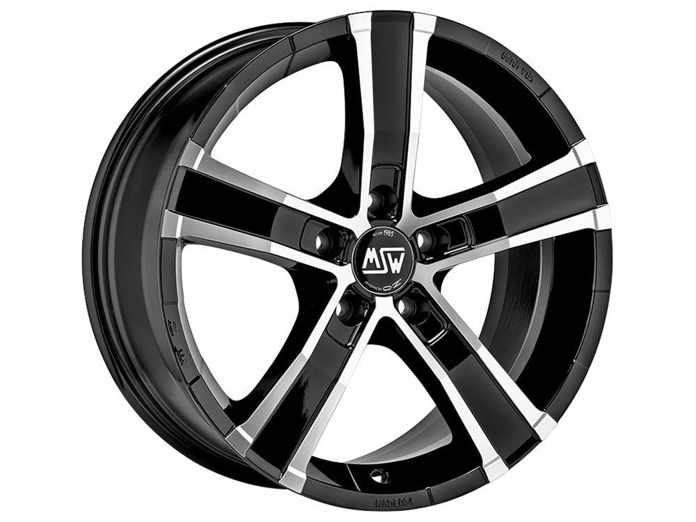 4 x OZ Racing SAHARA 5 GLOSS BLACK FULL POLISHED