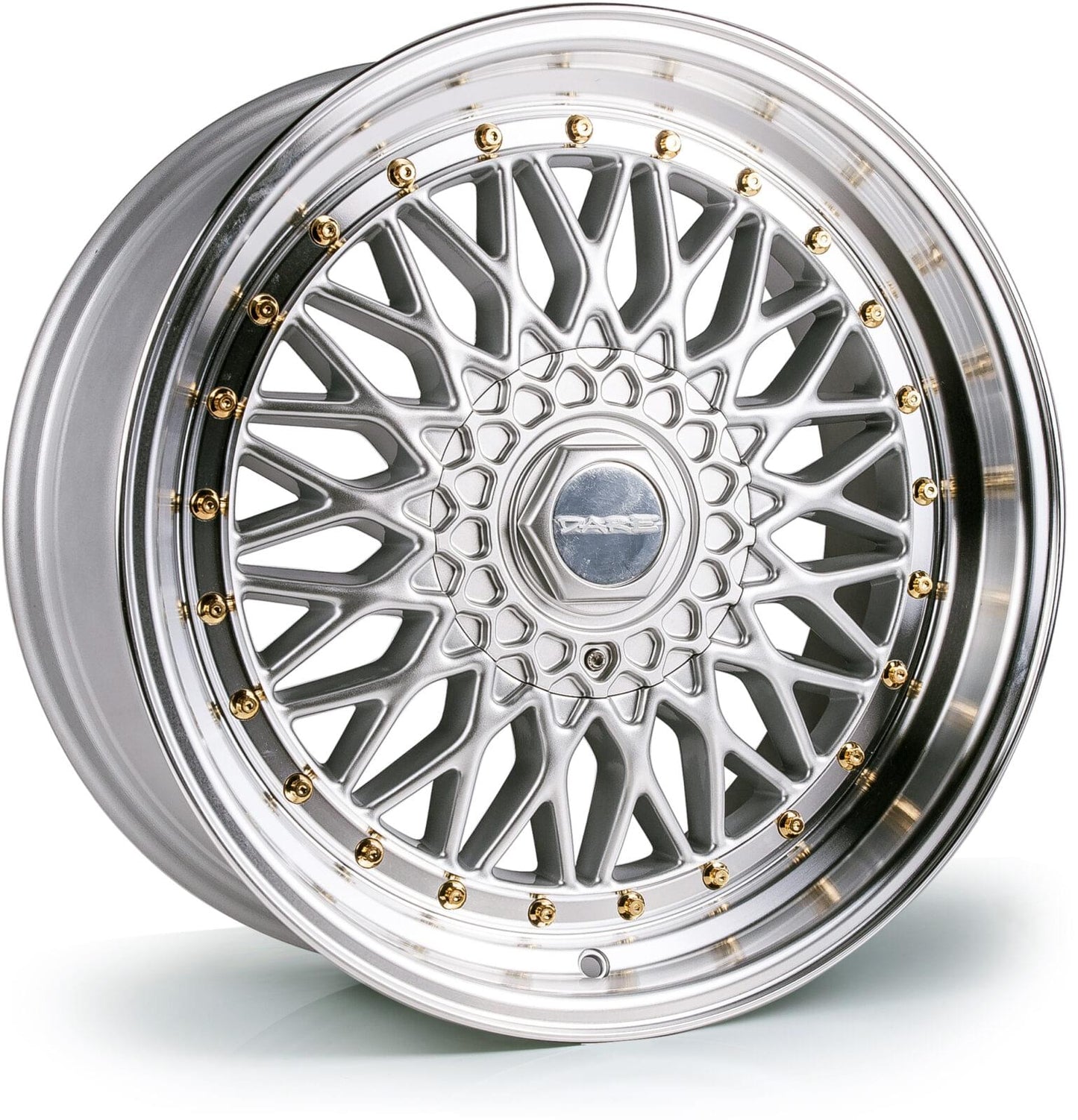4 x Dare DRRS Silver Polished / Gold Rivets