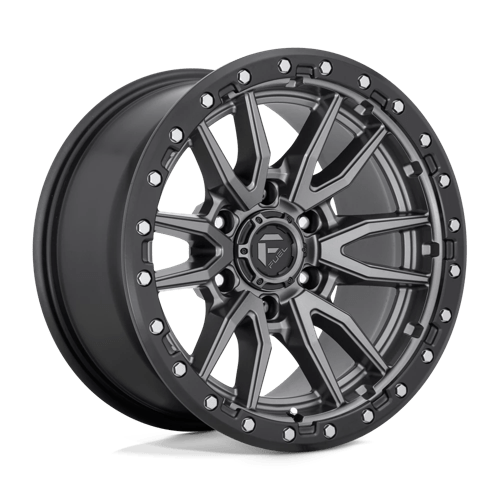 4 x Fuel 1PC D680 REBEL MATTE GUN METAL BLACK BEAD RING & 4 x 255/60R18 112T XL BRIDGESTONE DUELER ALL-TERRAIN A/T002