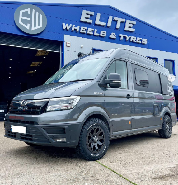 17" Volkswagen Crafter MAN TGE Black Rhino Warlord Gunmetal Alloy Wheels & BFG KO3 Tyres
