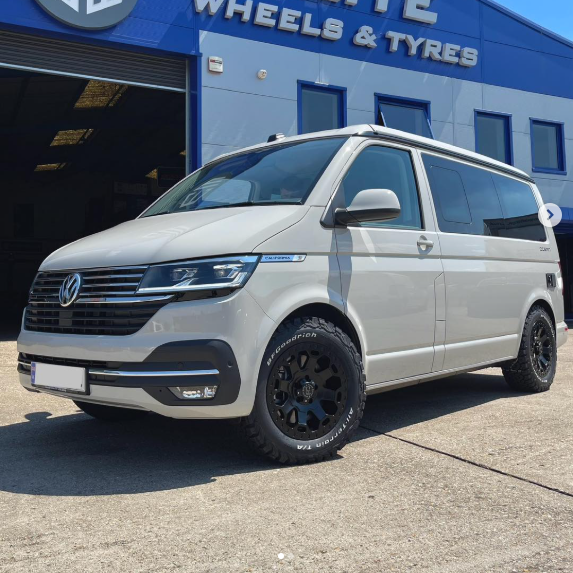 17" Volkswagen Transporter Black Rhino Warlord Midnight Black Alloy Wheels and BFG Tyres