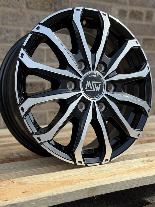 16" Mercedes Sprinter Volkswagen Crafter MSW 48 Gloss Black Polished