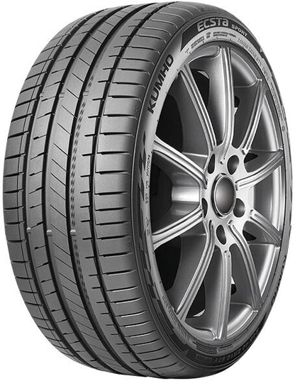 4 x FOX FX5 GLOSS BLACK & 4 x 225/40ZR18 92Y XL KUMHO ECSTA SPORT PS72