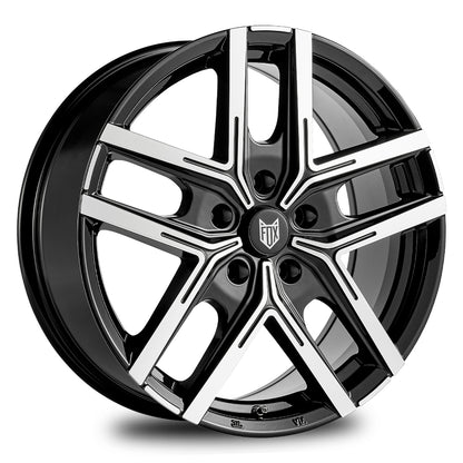 4 x FOX WX5 BLACK POLISH & 4 x 225/40R18 92Y XL BRIDGESTONE TURANZA 6 ENLITEN