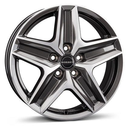 4 x Borbet CWZ mistral anthracite glossy polished & 4 x 245/50R18 FALKEN FK520 104Y XL