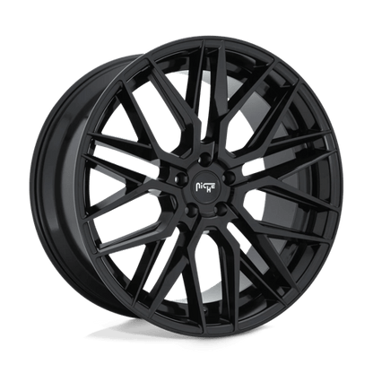 4 x Niche 1PC M224 GAMMA GLOSS BLACK & 4 x 295/30ZR22 (103Y) XL CONTINENTAL FR CONTISPORTCONTACT 7