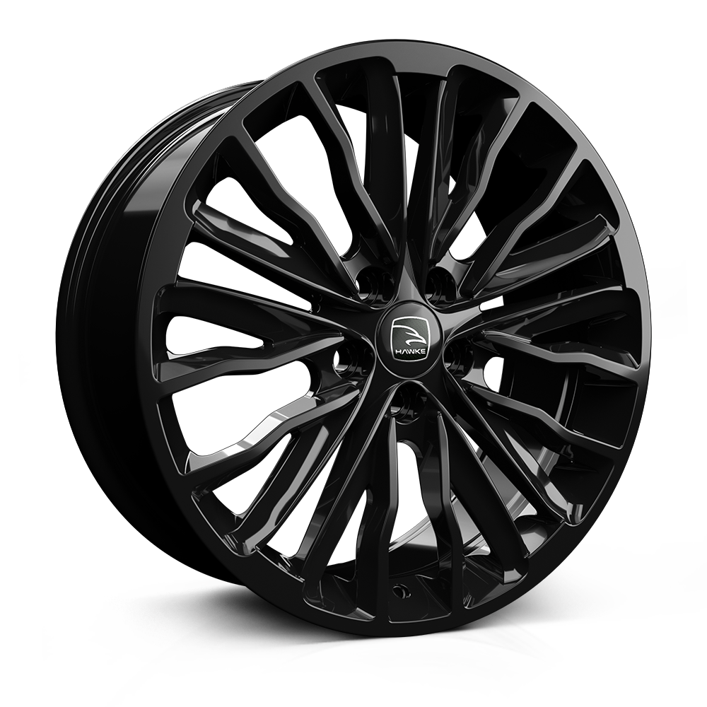 4 x Hawke Wheels Harrier Black & 4 x 255/45R20 105W XL ACCELERA IOTA ST-68