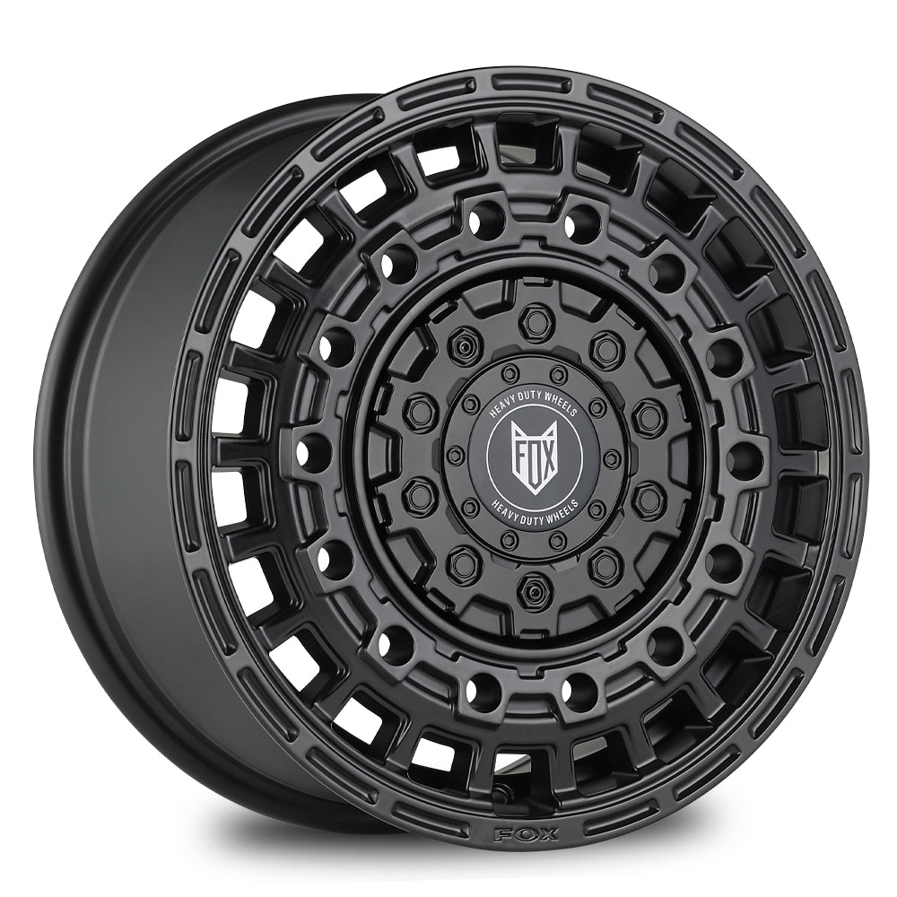 4 x FOX ADV SATIN BLACK & 4 x 195/75R16 100H REINF CONTINENTAL VANCONTACT ECO