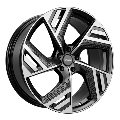 4 x Hawke Wheels Valor Black Polished & 4 x 265/35R22 102V XL POWERTRAC CITY RACING SUV