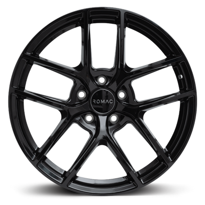 4 x ROMAC DIABLO GLOSS BLACK & 4 x 235/50R19 103W XL BRIDGESTONE TURANZA ALL SEASON 6 ENLITEN
