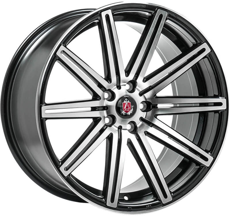 4 x AXE EX15 BLACK & POLISHED & 4 x 225/55R18 102V XL BRIDGESTONE TURANZA ALL SEASON 6 ENLITEN