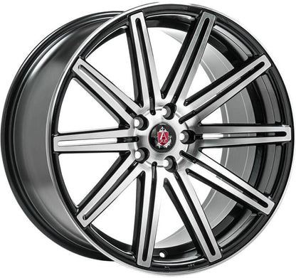 4 x AXE EX15 BLACK & POLISHED & 4 x 225/55R18 102V XL BRIDGESTONE TURANZA ALL SEASON 6 ENLITEN
