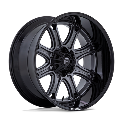 4 x Fuel 1PC DARKSTAR MATTE GUNMETAL W/ BLACK LIP & 4 x 275/45R20 110H XL GENERAL FR GRABBER AT3