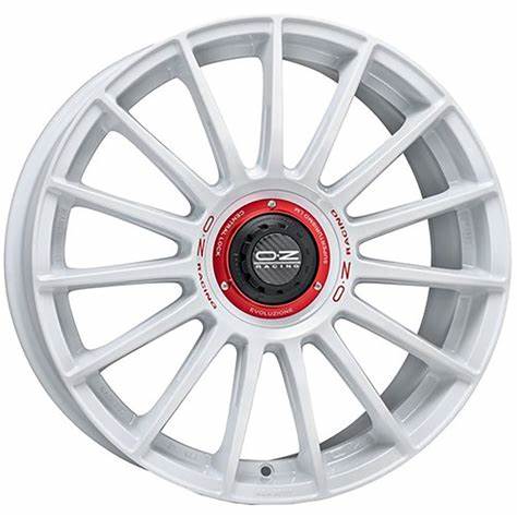 4 x OZ Racing SUPERT  EVOLUZ  WRC RACE WHITE RED LETTERING
