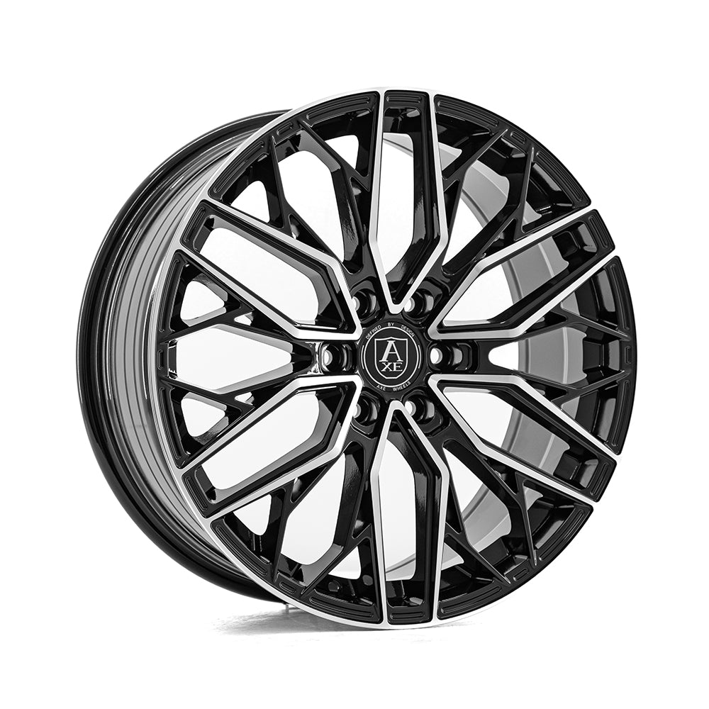 4 x AXE EX48T GLOSS BLACK & POLISHED & 4 x GOODYR 235/55R18 100V EAG F1 ASYM5