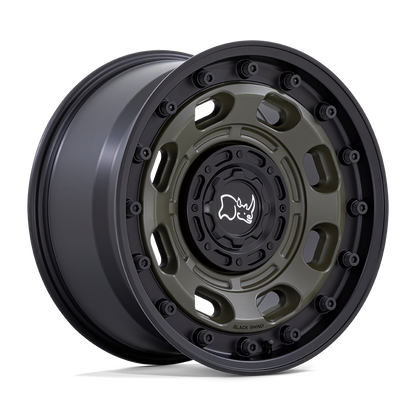 4 x Black Rhino ATLAS OLIVE DRAB GREEN W/ BLACK LIP & 4 x 235/60R17 106H XL ILINK POWERCITY 79