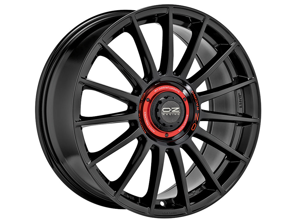 4 x OZ Racing SUPERTURISMO  EVOLUZIONE GLOSS BLACK + RED LETTERING & 4 x 245/30ZR19 (89Y) XL CONTINENTAL FR CONTISPORTCONTACT 6