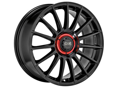 4 x OZ Racing SUPERTURISMO  EVOLUZIONE GLOSS BLACK + RED LETTERING & 4 x 245/30ZR19 (89Y) XL CONTINENTAL FR CONTISPORTCONTACT 6