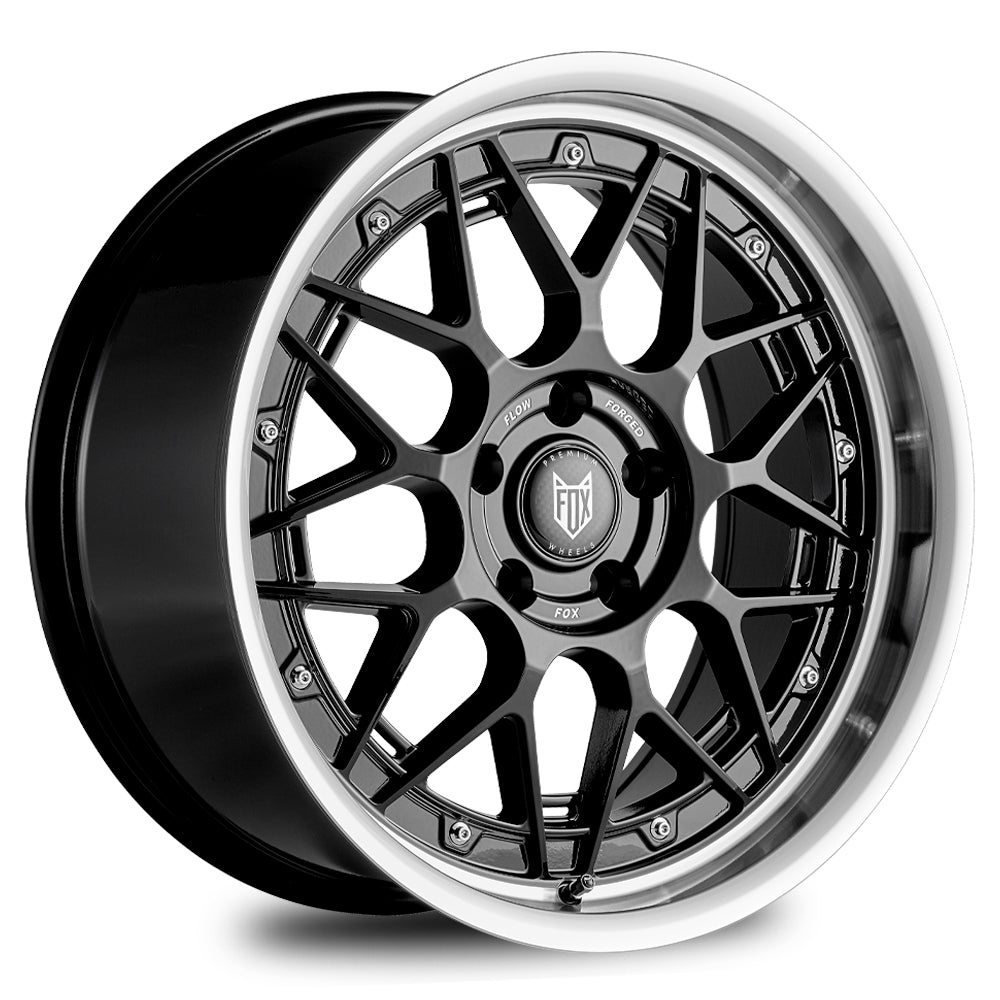 4 x FOX HIRO GLOSS BLACK POLISH LIP & 4 x 245/45ZR18 100Y XL KORMORAN ALL SEASON