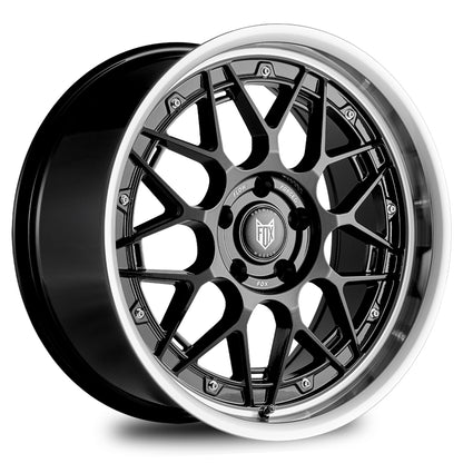 4 x FOX HIRO GLOSS BLACK POLISH LIP & 4 x 245/45ZR18 100Y XL KORMORAN ALL SEASON