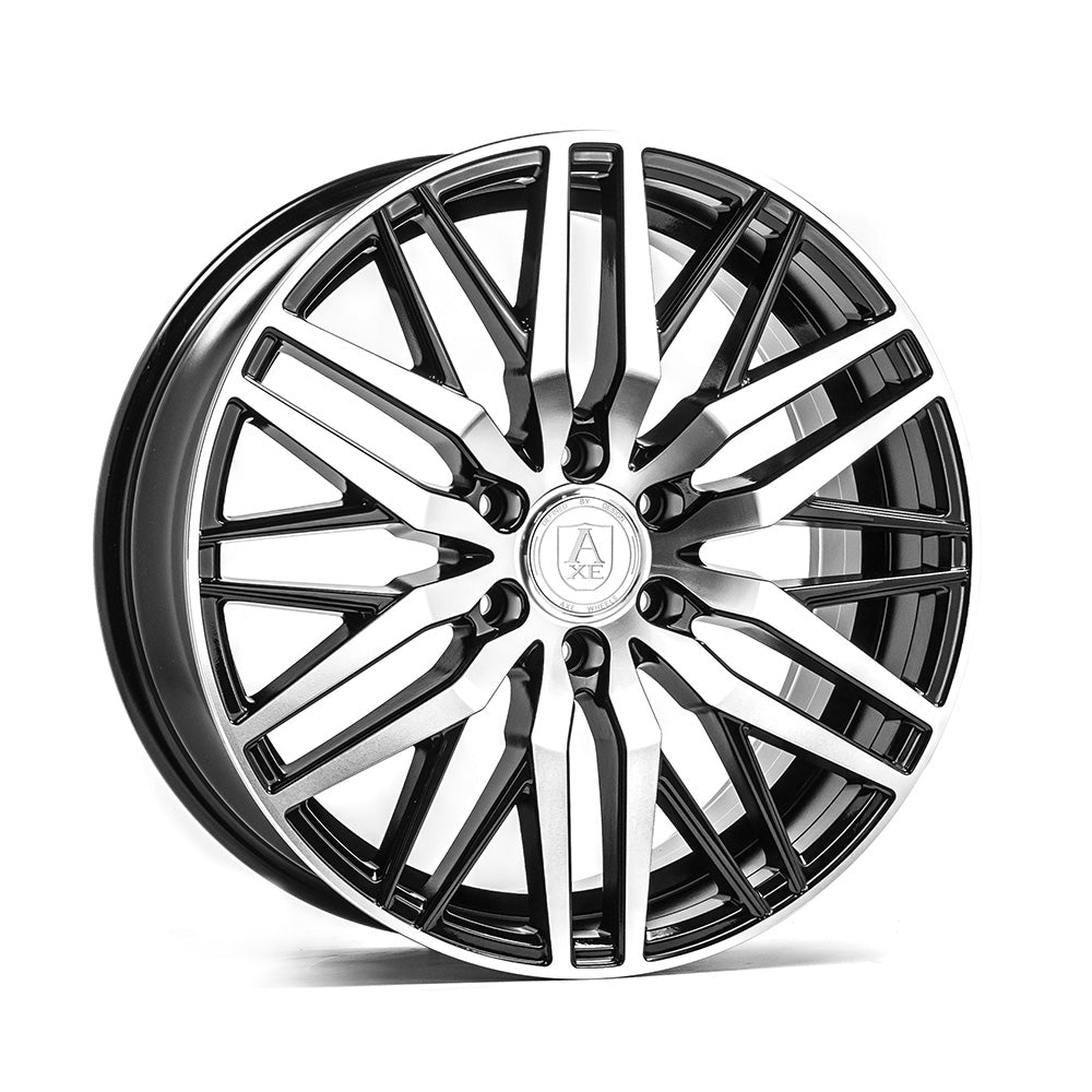 4 x AXE EX30T GLOSS BLACK & POLISHED & 4 x 235/55R18 104T XL BRIDGESTONE TURANZA T005 MO
