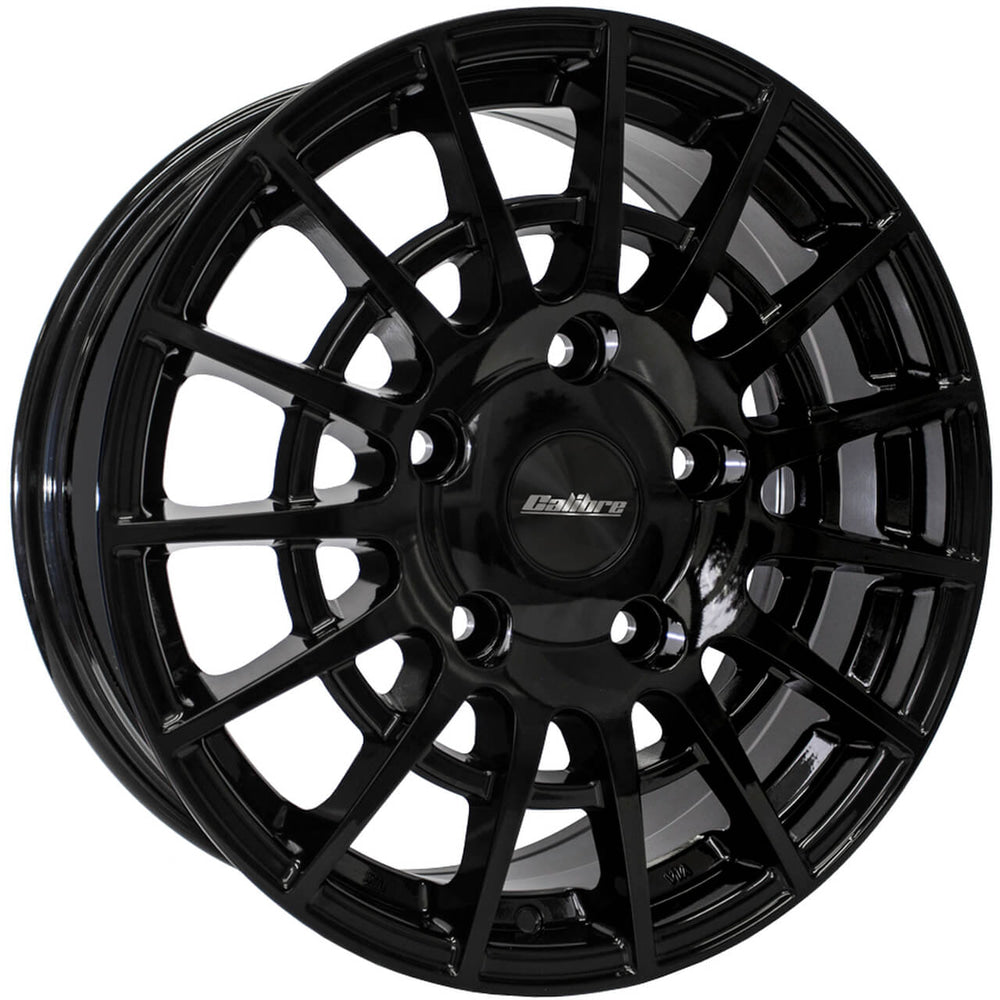 4 x Calibre Conquest Gloss Black & 4 x 235/35R19 91Y XL BRIDGESTONE POTENZA S005 AO