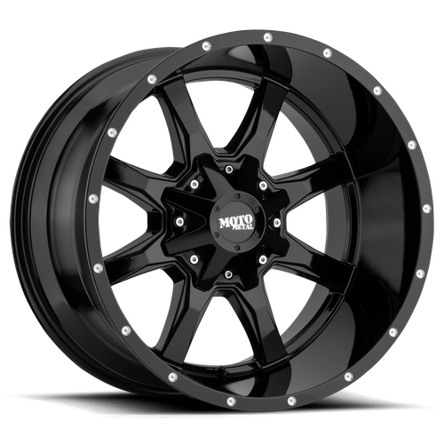 Moto Metal MO970 GLOSS BLACK W/ MILLED LIP