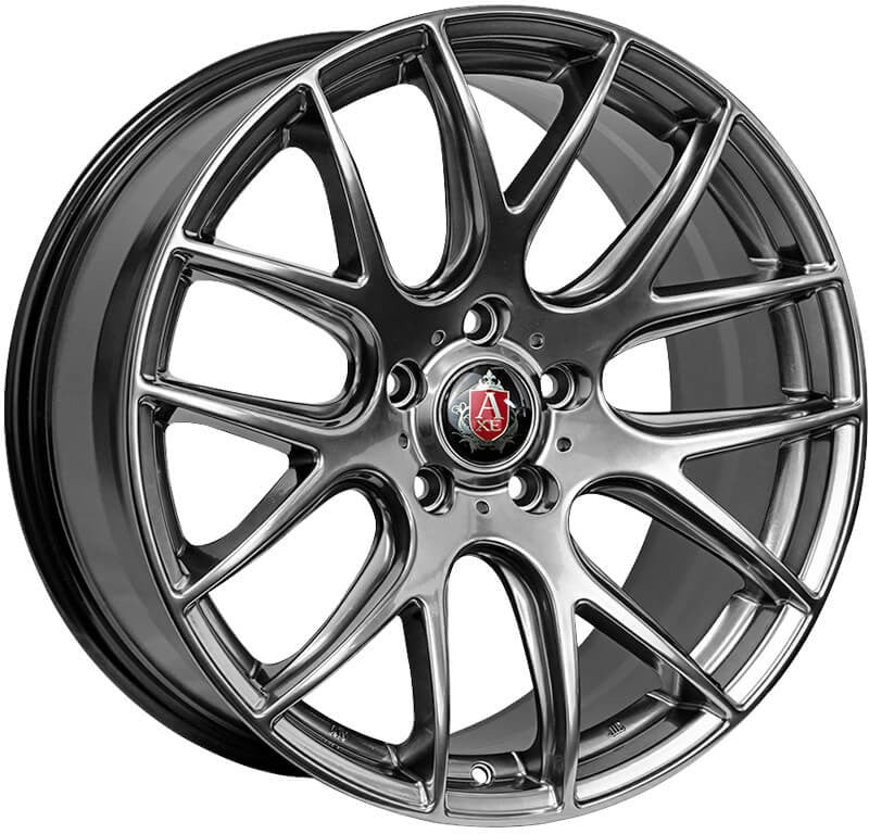4 x AXE CS LITE HYPER BLACK & 4 x 235/35R19 91W XL YOKOHAMA ADVAN FLEVA V701
