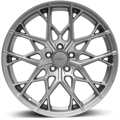 4 x ROMAC VORTEX SILVER & 4 x 245/45R18 100Y XL PIRELLI P-ZERO (PZ4) SPORT I*
