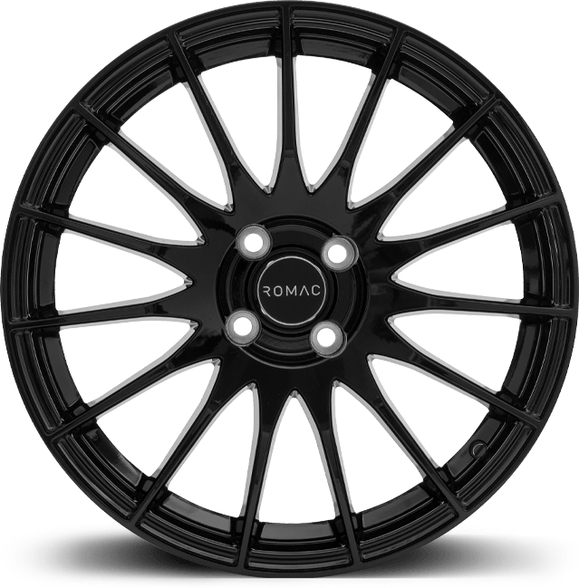 4 x ROMAC PULSE GLOSS BLACK & 4 x 235/40ZR18 95Y XL DYNAMO STREET-H MU71