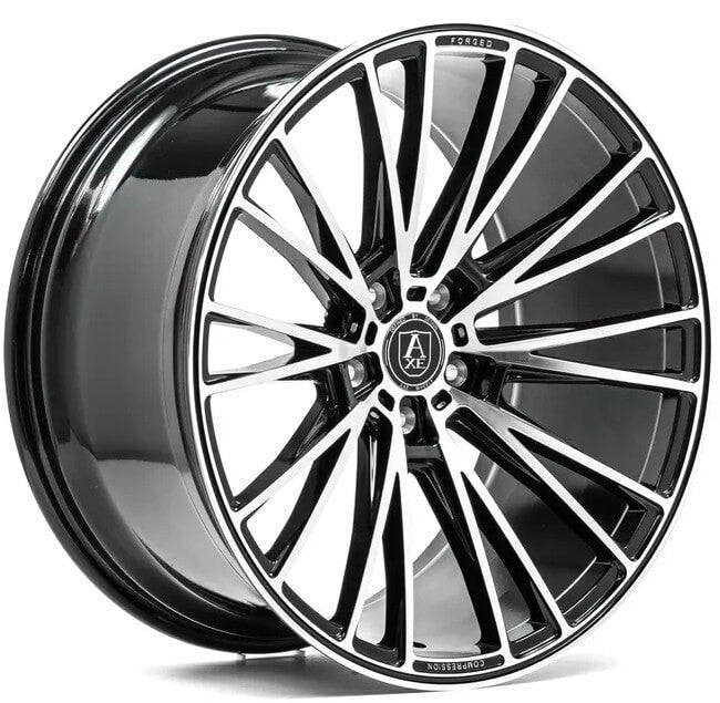 4 x AXE EX18 BLACK & POLISHED & 4 x 245/35ZR20 95Y XL ACCELERA IOTA EVT
