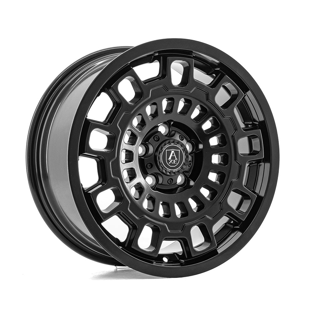 4 x AXE EX38 SATIN BLACK & 4 x 215/60R17 100H XL FALKEN WILDPEAK A/T AT3WA
