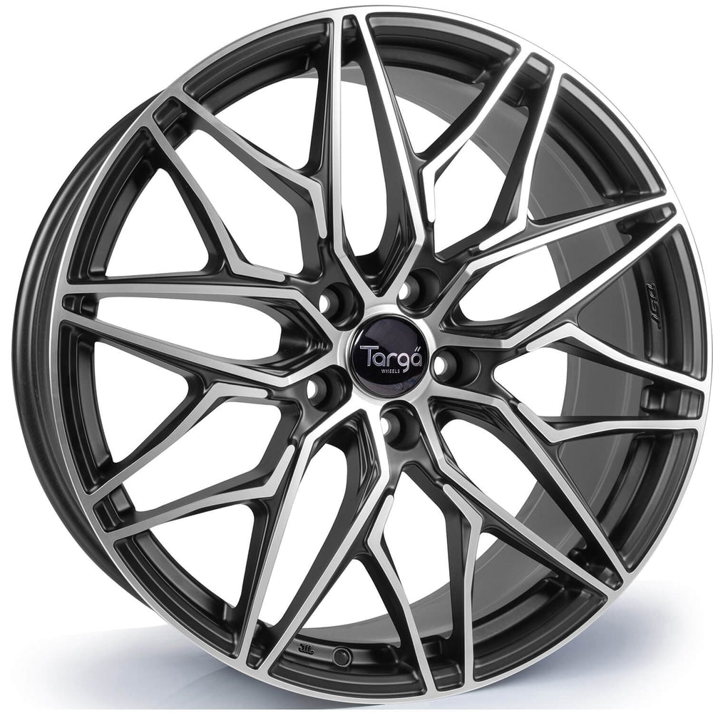 4 x Targa TG6-FF Black Machined Face & 4 x 245/35RF19 93Y XL CONTINENTAL FR CONTISPORTCONTACT 5 SSR MOE