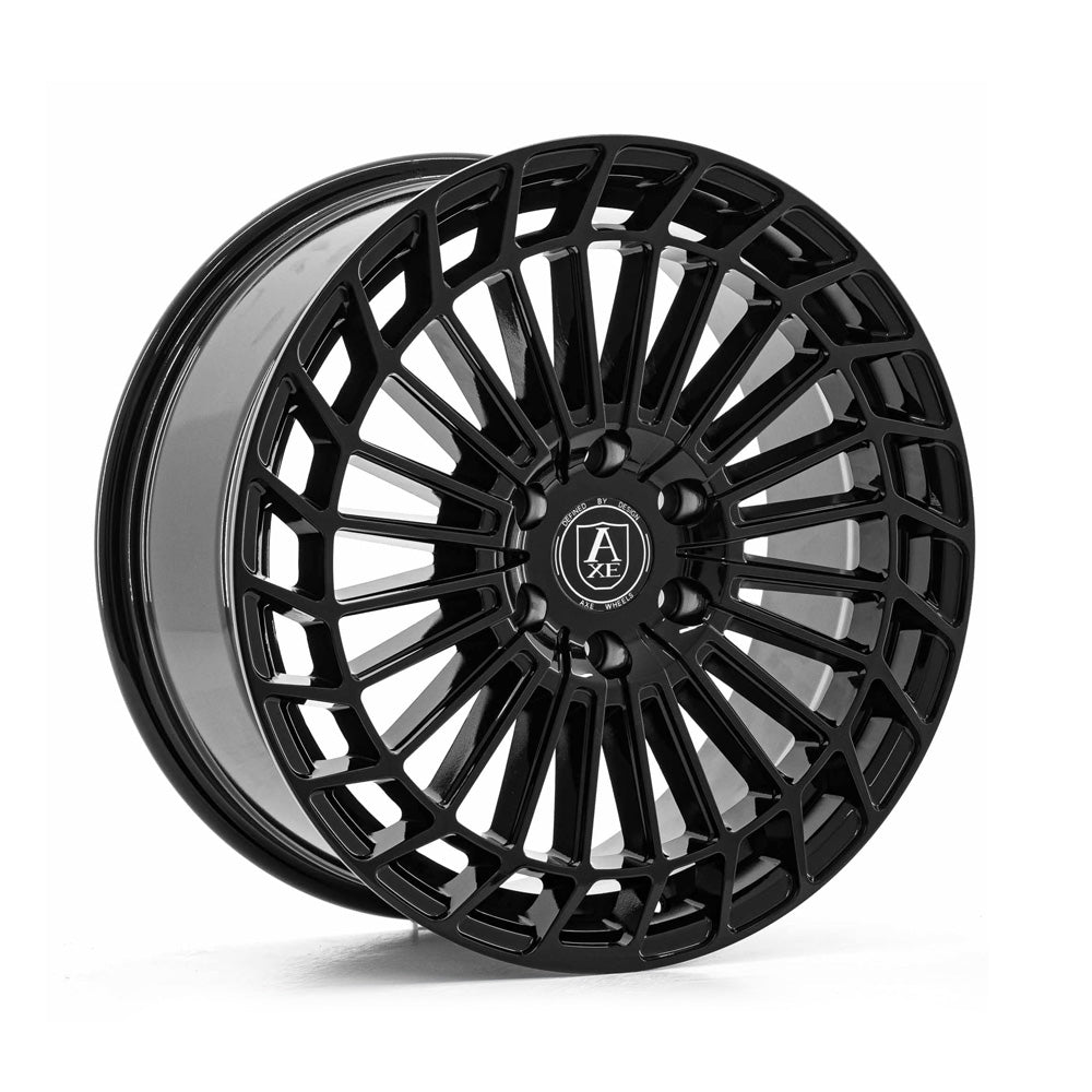 4 x AXE EX45 GLOSS BLACK & 4 x 235/55R18 104V XL HANKOOK VENTUS PRIME 4 K135A