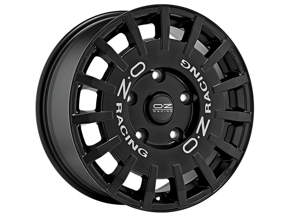 4 x OZ Racing RALLY RACING VAN MATT BLACK SILVER LETTERING & 4 x 235/55R18 104V XL ACCELERA IOTA ST-68
