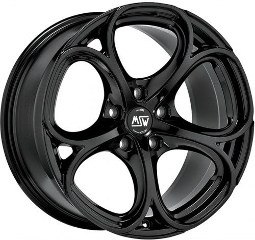 4 x MSW MSW 82 GLOSS BLACK & 4 x 245/35ZR19 93Y XL ACCELERA IOTA EVT