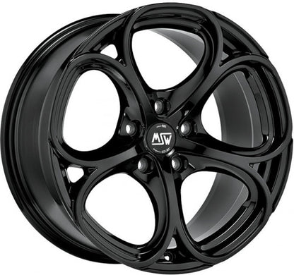 4 x MSW MSW 82 GLOSS BLACK & 4 x 245/35ZR19 93Y XL ACCELERA IOTA EVT