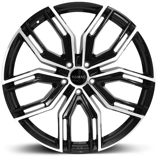 4 x ROMAC CATALINA BLACK/POLISH & 4 x 275/45ZR22 112W XL KUSTONE PASSION P9