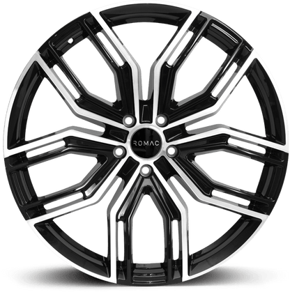 4 x ROMAC CATALINA BLACK/POLISH & 4 x 275/45ZR22 112W XL KUSTONE PASSION P9
