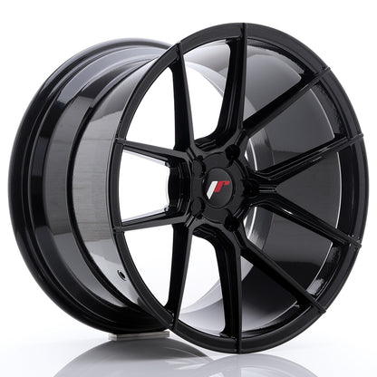 4 x JR Racing JR30 Glossy Black & 4 x 265/30ZR20 94Y XL NANKANG AS-2+ SPORTNEX