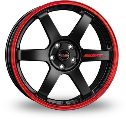 4 x Borbet DB8GT2 black matt rim red & 4 x 245/40R18 97Y XL PIRELLI P ZERO MO