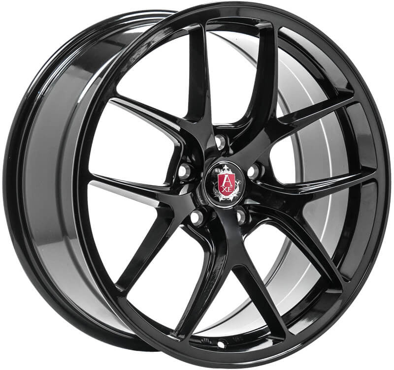 2 x AXE EX34 GLOSS BLACK & 2 x 225/35ZR20 (90Y) XL CONTINENTAL FR CONTISPORTCONTACT 7 + 2 x AXE EX34 GLOSS BLACK & 2 x 275/30ZR20 (97Y) XL CONTINENTAL FR CONTISPORTCONTACT 7