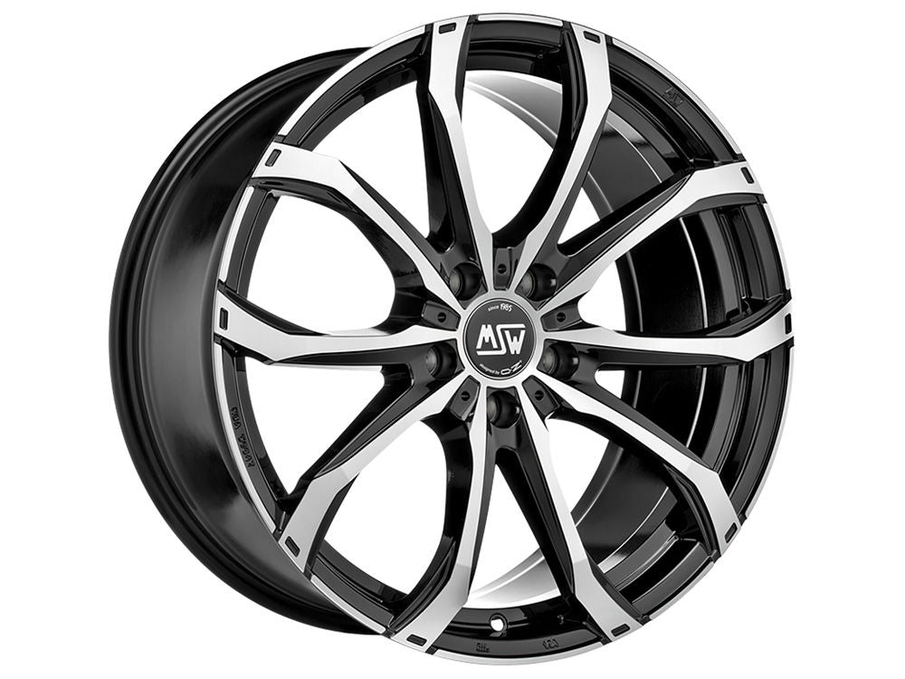 4 x MSW MSW 48 GLOSS BLACK FULL POLISHED & 4 x 245/40R20 99V XL CONTINENTAL FR CONTISPORTCONTACT 6 POL