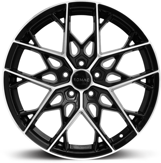 4 x ROMAC VORTEX BLACK/POLISH & 4 x 255/45ZR19 104Y XL ACCELERA PHI