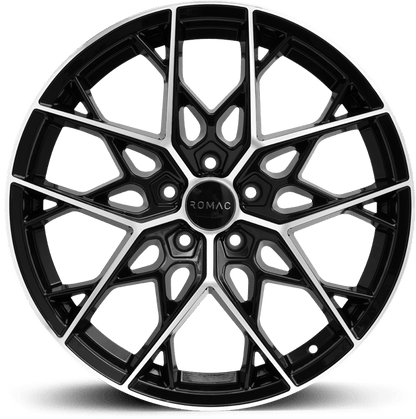 4 x ROMAC VORTEX BLACK/POLISH & 4 x 255/45ZR19 104Y XL ACCELERA PHI