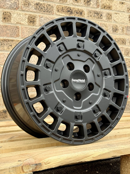 17" Volkswagen Transporter Supermetal Rig Matt Black Alloy Wheels