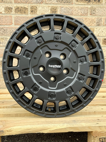 17" Volkswagen Transporter Supermetal Rig Matt Black Alloy Wheels