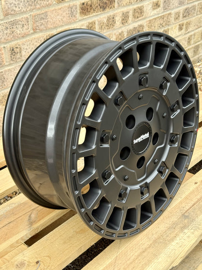 17" Volkswagen Transporter Supermetal Rig Matt Black Alloy Wheels
