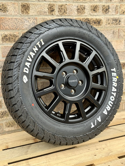 16" Volkwagen Caddy Romac Stealth Alloy Wheels and All Terrain Tyres