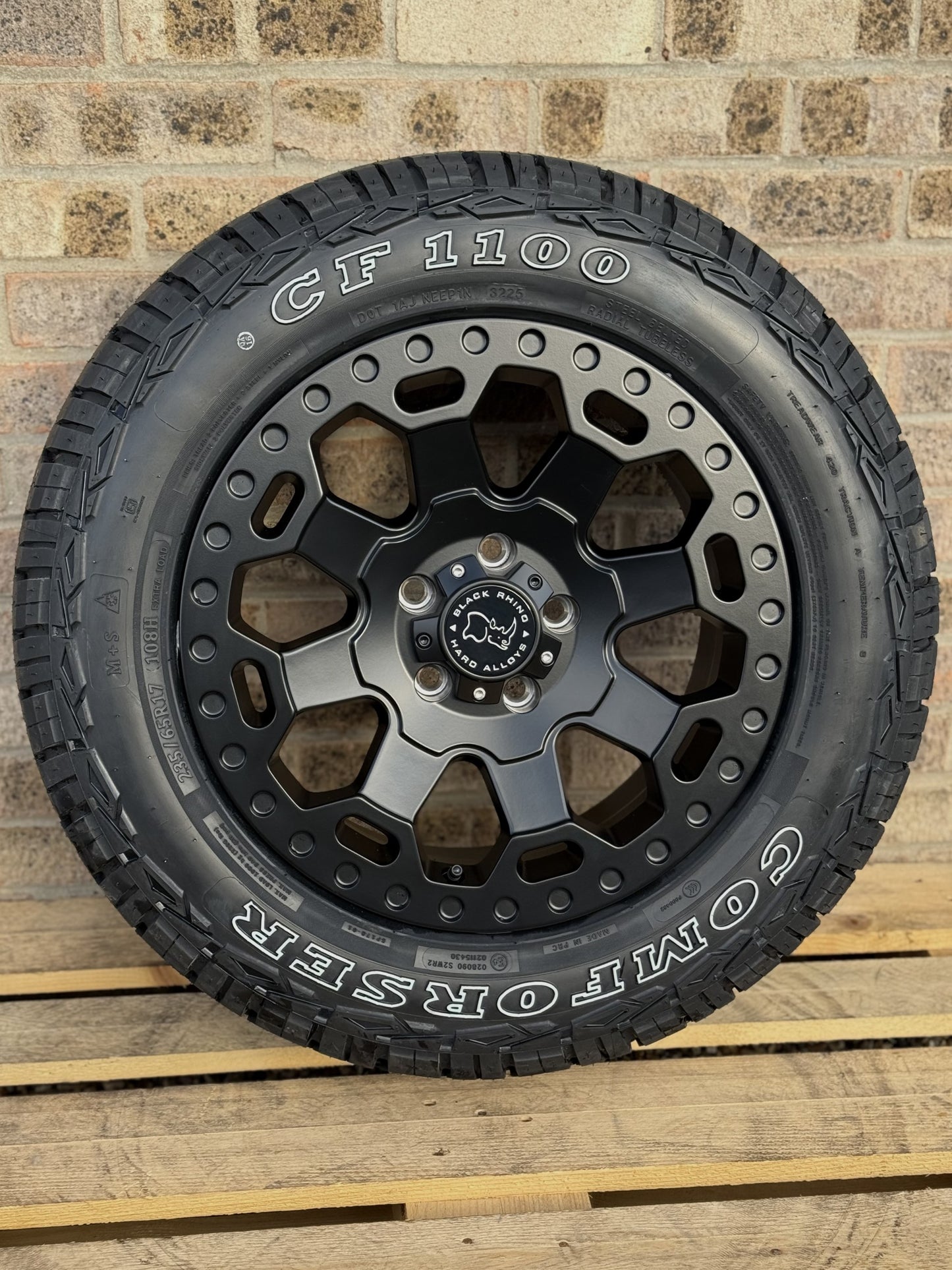 17" Volkswagen Transporter Black Rhino Warlord Midnight Black Alloy Wheels and AT Tyres